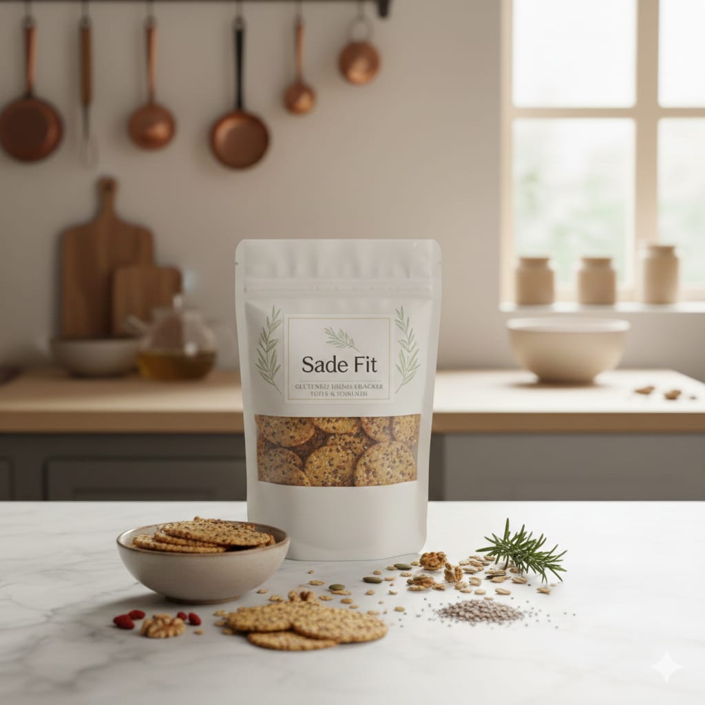 Kreker Çörek Otlu Çıtır Glutensiz Vegan   Sızma Zeytinyağlı, Trans Yağsız, Doğal Atıştırmalık